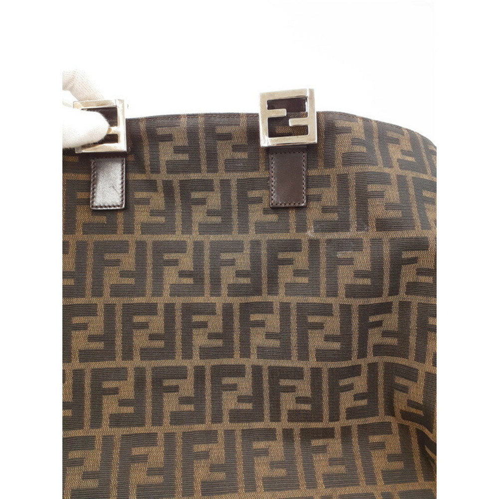 Fendi Bag Zucca Brown Leather Shoulder - Picture 8 of 9